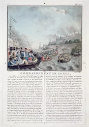 Bombardement de Gênes, 1684, gravé par Jean Baptiste Morret, 1787
